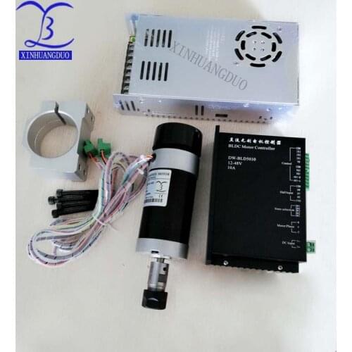 Brushless 500W CNC Router Spindle ER11 or ER16 Machine Motor + Clamp Bracket + brushless Motor Driver + Power Supply