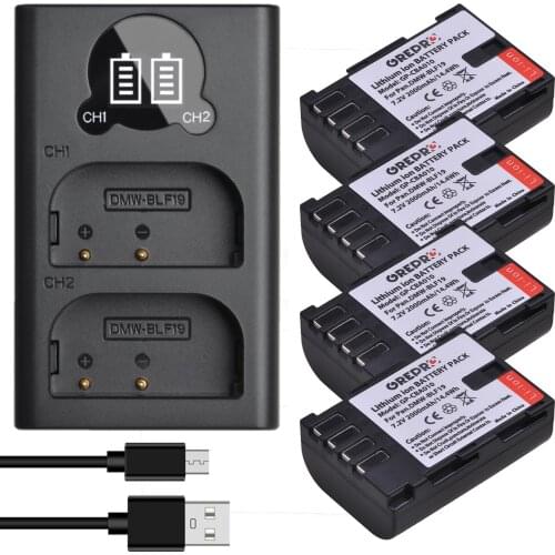 BLF19 DMW-BLF19E Battery Pack + Dual Charger with Type-c Port for Panasonic DMW-BLF19 Lumix GH4 GH5, DMC-GH4 DC-GH5 DMC-GH3 GH3