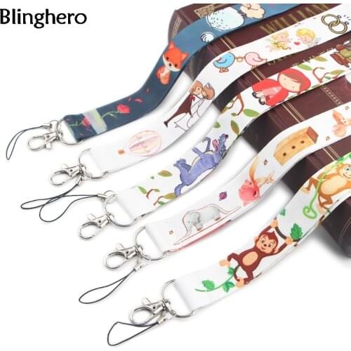 Blinghero Cartoon Little Red Lanyards For Keys Phone Neck Strap Monkey Print Hang Rope USB ID Badge Holder Cute Accessory BH0618