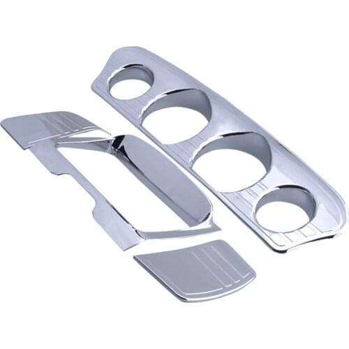 Chrome Tri Line Gauge Stereo Accent Trim Cover for Harley Touring FLHT Ultra 2014-2018