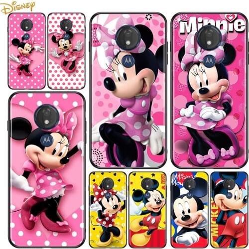 Minnie Disney Mouse Cute for Motorola G9 G8 G E7 E6 One Play Marco Hyper Fusion Stylus Power Edge Plus Soft Black Phone Case