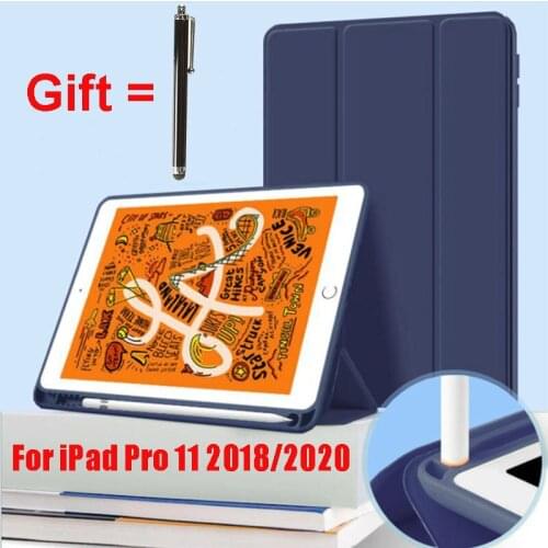 For iPad Pro 11 inch 2020 2nd Generation Case With Pencil Holder PU Leather Smart Stand Cover For iPad Pro 11 2018 Funda Capa