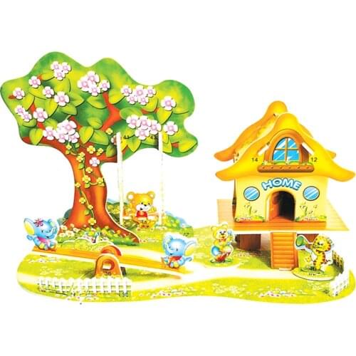 Childrens Creative 3D Three-dimensional Puzzle Elephant Tiger Educational Toy Puzzle Kindergarten Teaching Tool