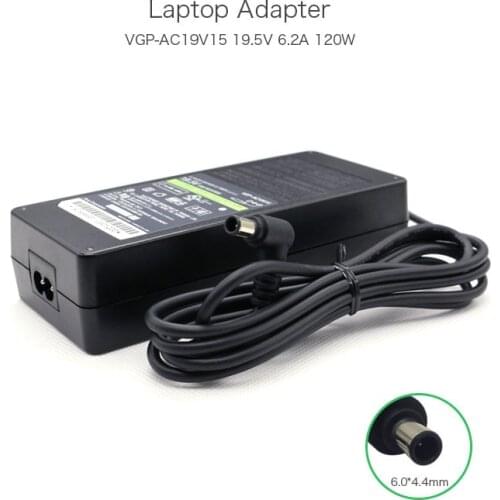 Brand New Laptop Power Supply 120W 19.5V 6.2A 6.0*4.4mm VGP-AC19V15 For SONY VAIO VGN-AR150G VGN-AR150FG Notebook