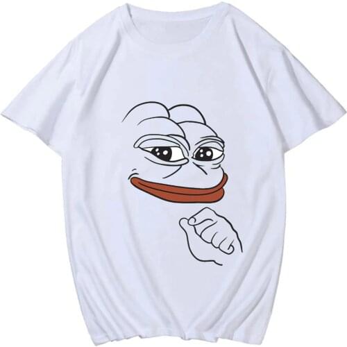 Harajuku Cute Frog Print T-shirt Funny Oversized Cartoon Casual Women T Shirt Fashion Tshirt Summer Simple Short Sleeves Tees