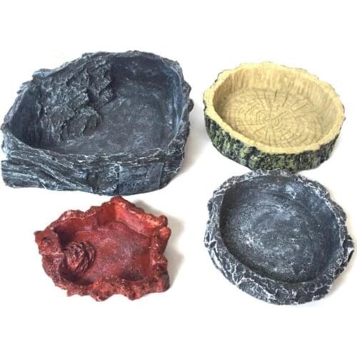 Crawler Pet Feeder Bowl Basin Resin Non-toxic Food Water Pot Reptile Turtle Tortoise Scorpion Lizard Crabs Pets Supplies