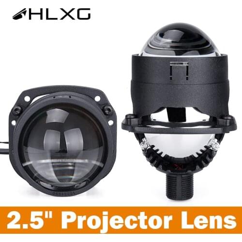 HLXG H4 H7 9005 9006 Projector Light 2.5 inch MINI Auto Bi LED Projector lens Headlight 90W 6000k 25000LM Near Far HID Led Bulbs