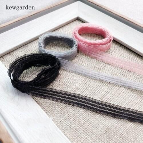 Kewgarden 10mm 3/8" Yarn Stripe Organza Ribbons Handmade Bowknot Satin Ribbon DIY Riband Garment Accessories 8M / Lot