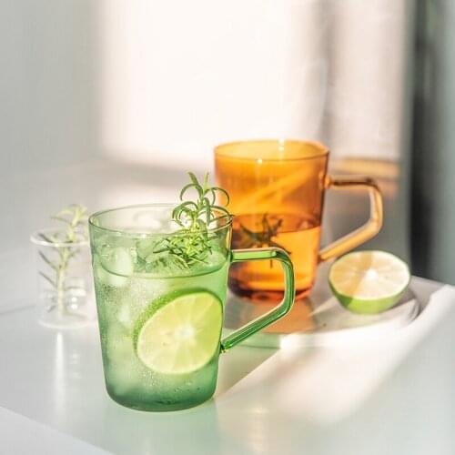 Creative Colorful Coffee Mug High Borosilicate Glass Coffee Cup Tea Juice Milk Water Mug Durable Heat Resistant Couple Mugs