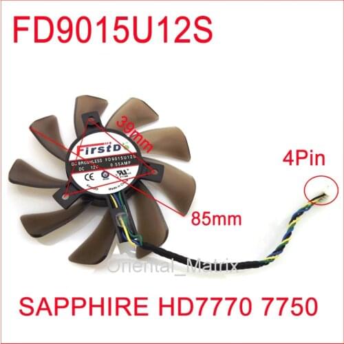 Free Shipping FD9015U12S 12V 0.55A 85mm 39x39x39mm For Sapphire HD7770 7750 Graphics Card Cooler Cooling Fan 4Pin