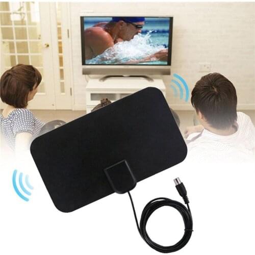 HOT 50 Mile Range Ultra-thin Digital Indoor Antena TV HDTV Antenna High Signal Capture Cable Signal Amplifie Antenna