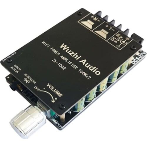 Mini ZK-1002 HIFI 5.0 Bluetooth Digital Amplifier Board TPA3116 Dual 100W Double Channels Stereo Power K5DB