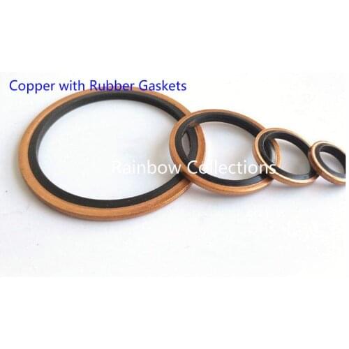 20pcs 6/8/10/12/14/16/18mm Copper Hydraulic Sealing Washer Gasket Combination Ring Seal Assortment Kit For Hardware Accessories