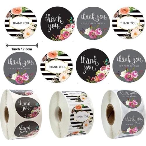 500 Pcs Creatvice Thank You Stickers Flower Wedding Envelopes Gift Box Seal Labels DIY Scrapbooking Label Stickers