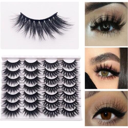 New 14 Pairs Natural False Eyelashes Fake Lashes Long Makeup 3d Mink Lashes Eyelash Extension Mink Eyelashes For Beauty