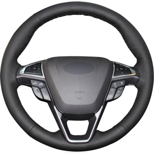 Braid on the Steering Wheel Cover for Ford Mondeo Fusion 2013-2019 EDGE 2015-2019 steering wheel case on steering wheel car