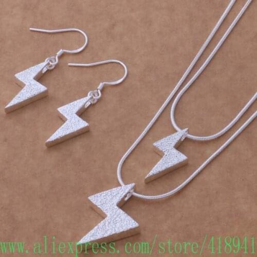 Silver Plated Jewelry Sets Earring 249 + Necklace 479 /efwamxda bgyajyfa AS254