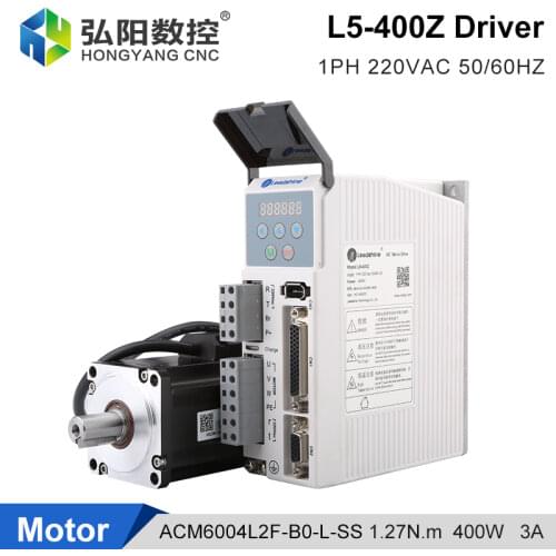 Leadshine AC Motor Servo Drive L5-400Z Controller Input Voltage AC187-240V 50-60HZ Servo Motor ACM6004L2F-B0-L-SS 1.27N 400W
