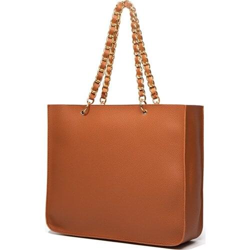 Luxury Designer PU Leather Shoulder Bags For Women Chain Large Capacity Handbags Travel Hand Bag Causal Female Big Tote Bags