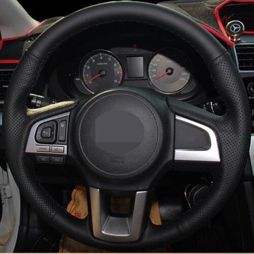 DIY Artificial Leather Black Car Steering Wheel Cover For Subaru Legacy 2016 Outback 2015 2016 XV 2016 Forester 2016 Interior