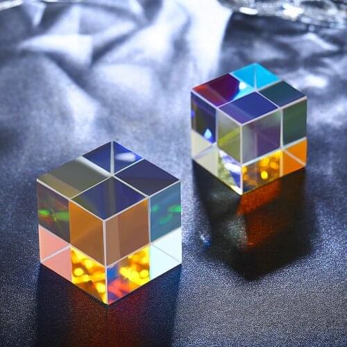 1pcs Hexagonal Color Prism 10*10*10MM Xcube Gift Optical Prism Childrens Popular Science Physics Experimental Equipment