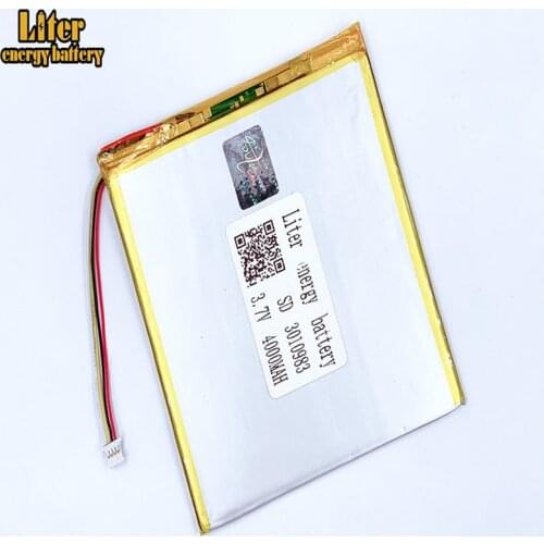 Plug 1.0-4P 3.7v 3010983 3011085 4000mah Polymer Lithium Li-Po Rechargeable Battery For MP5 GPS DVD E-book Tablet PC video gamey