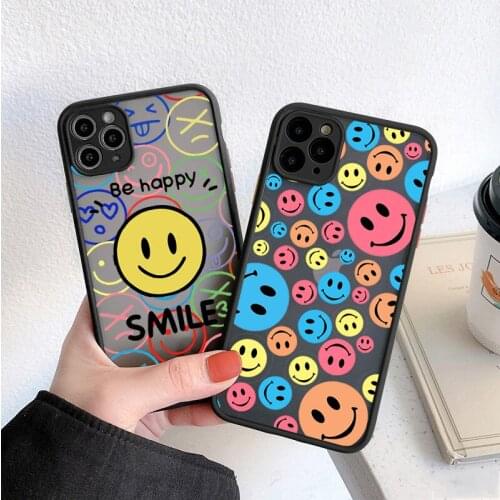 Cute smileys Luxury Silicone Shockproof Matte Phone Case For iPhone 11 12 Pro Max Mini X XS XR 7 8 Plus SE 2020