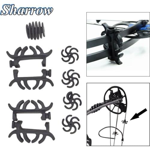 Compound Bow Limbs Stabilizer,string,String Stop Bracket Stabilizer Set Rubber Damper Silencer for Bow Hunting Archery Shooting