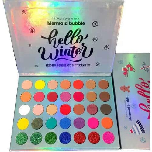 Long Lasting Matte & Glitter Eyeshadow Palette Makeup 35 Colors Natural Easy To Wear Pressed Powder Cosmetics For Eyes 12Pcs/Lot