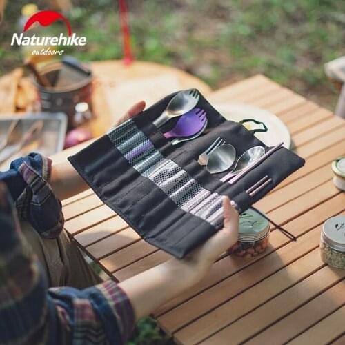 Naturehike 600D Selected Oxford Cloth Fabric Tableware Bag Portable Knife Fork Spoon Storage Bag For Picnic Camping