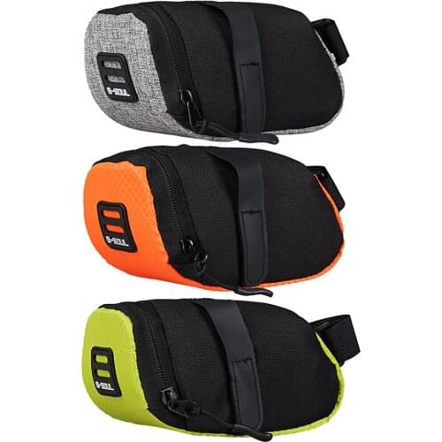 B-SOUL Reflective Bike Saddle Bag Cycling Pouch MTB Bicycle Tail Rear Bags Seat Storage Pannier Bike Saddle Pouch Cycling Equipm