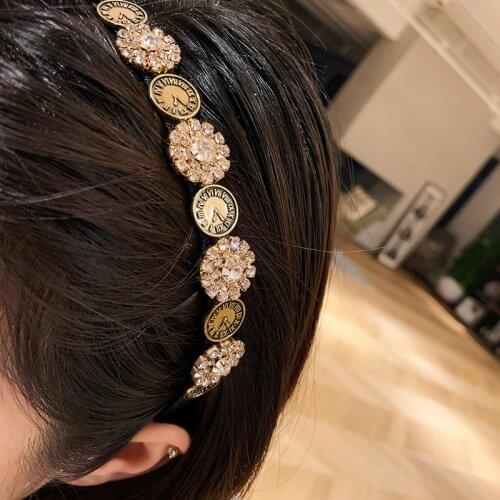 So Beautiful Coins Design Daimonds Shinning Bling Princess Vintage Baroque Hairband High End
