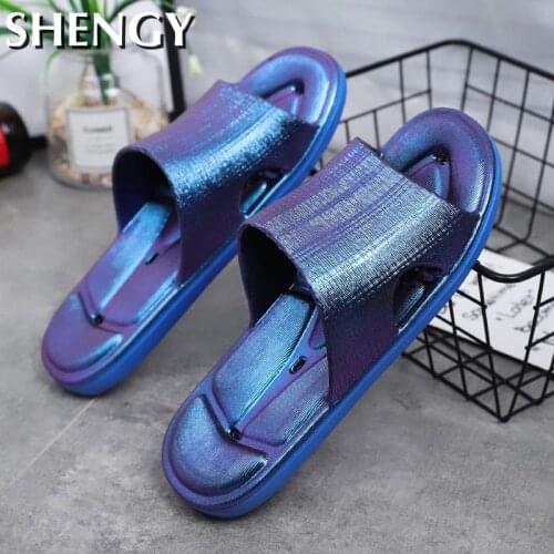 Bathroom Shower Slippers Men Big Size 34-49 Indoor Sandals Men Shoes Flat Rubber Bottom No Slip Fashion Summer Soft Male Lazy