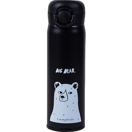 Kamplumbaa White Bears Black Steel Thermos 500ML