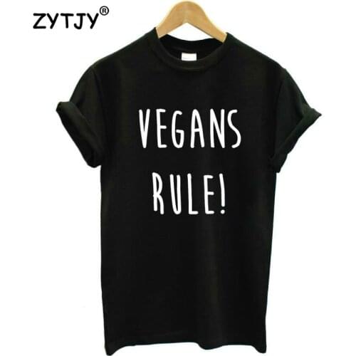 VEGANS RULE Letters Print Women Tshirt Cotton Casual Funny t Shirt For Girl Top Tee Hipster Tumblr Drop Ship HH-38