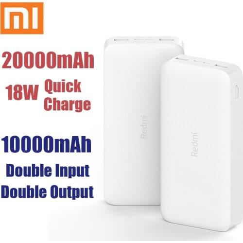 Newest Xiaomi Redmi Original Power Bank 20000mAh 18W Quick Charge 10000mAh Powerbank Fast Charging Portable Charger