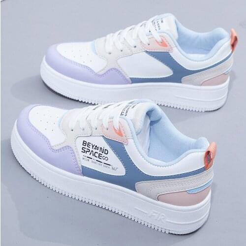 Nice White Shoes Leather Sneakers for Women Spring Casual Shoes Female 2021 New Fashion Student White Sneakers Platform