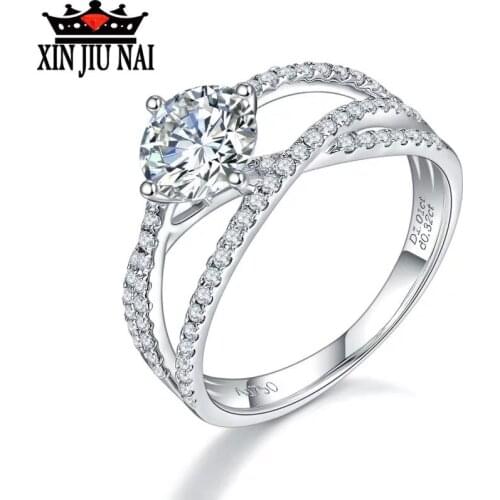 925 sterling silver Twist spins around Classic New Three Life III Wedding Engagement Anniversary Gift Ms diamond rings for women