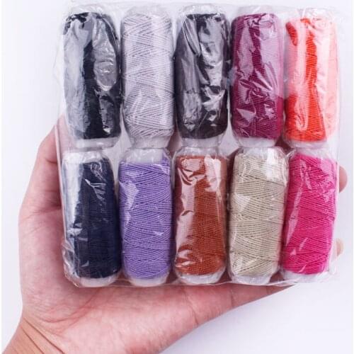 10Roll/Set Colorful Durable Sewing Knitting Thread For Sewing Machines Elastic Thread Set DIY All For Embroidery Accessory