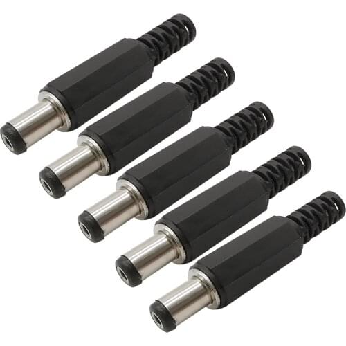 100pcs 5.5*2.1MM DC Power Male Plug Socket Connector Electrical Socket Outlet Solder Adapter DC Outlet 5.5x2.1mm DC-022B DC-005