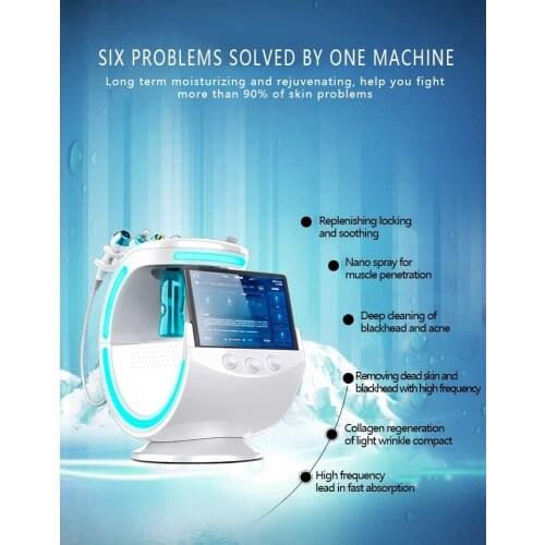 2021 NEW! Intelligent ice blue hydrafacial machine oxygen jet Aqual peeling with 10 million pixel skin analzyer rf fractional