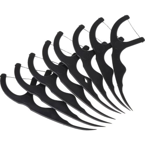 50pcs Bamboo Charcoal Dental Floss Teeth Toothpicks Stick Oral Care Tooth Clean