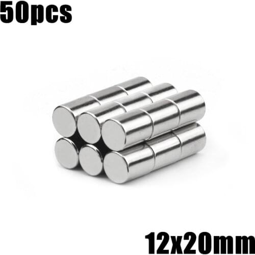 50pcs 12x20mm Super Powerful Strong Bulk Small Round NdFeB Neodymium Disc Magnets Dia 12mm x 20mm N35 Rare Earth NdFeB Magnet