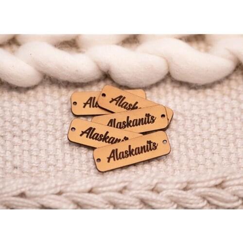 55pcs Custom leather Tags for Handmade products Knitted Crocheted Sewing labels with Brand logo clothing Handcraft items label