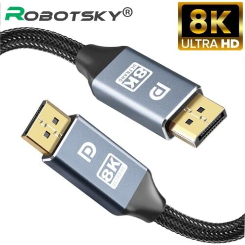 8K DP 1.4 Version To DP Video Audio cable 1/2/3/5m Displayport Cable 32.4Gbps Transmission Bandwidth Adapter For Desktop TV Box