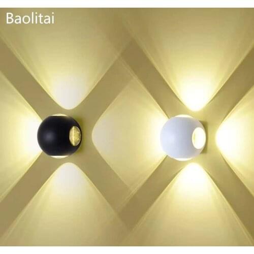 Aluminum Waterproof IP66 Outdoor Indoor Wall Lamp LED 6/12W Round White Black Modern Bedside Bedroom Dining Room Stair Corrodor