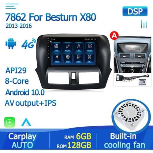 Android 10 Octa Core Stereo Radio Car Multimedia Player For 2013-2016 2017 Faw Besturn X80 built in Carplay Stereo Headunit RDS