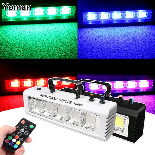 2021 RGB White DJ Disco Strobe Lights 40W 80W 100W Remote Control Sound indoor Flash Party Wedding Holiday Stage Lighting Effect