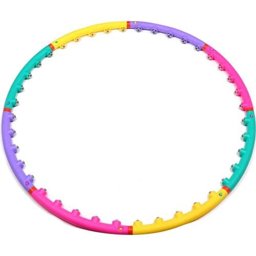 Color single row magnet fitness hoop 8 section massage hoop for women and children