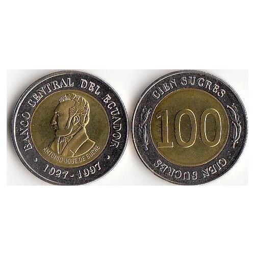 Ecuador 100 Sucre America Coins Decor New Original Coin UNC Commemorative Edition 100% Real